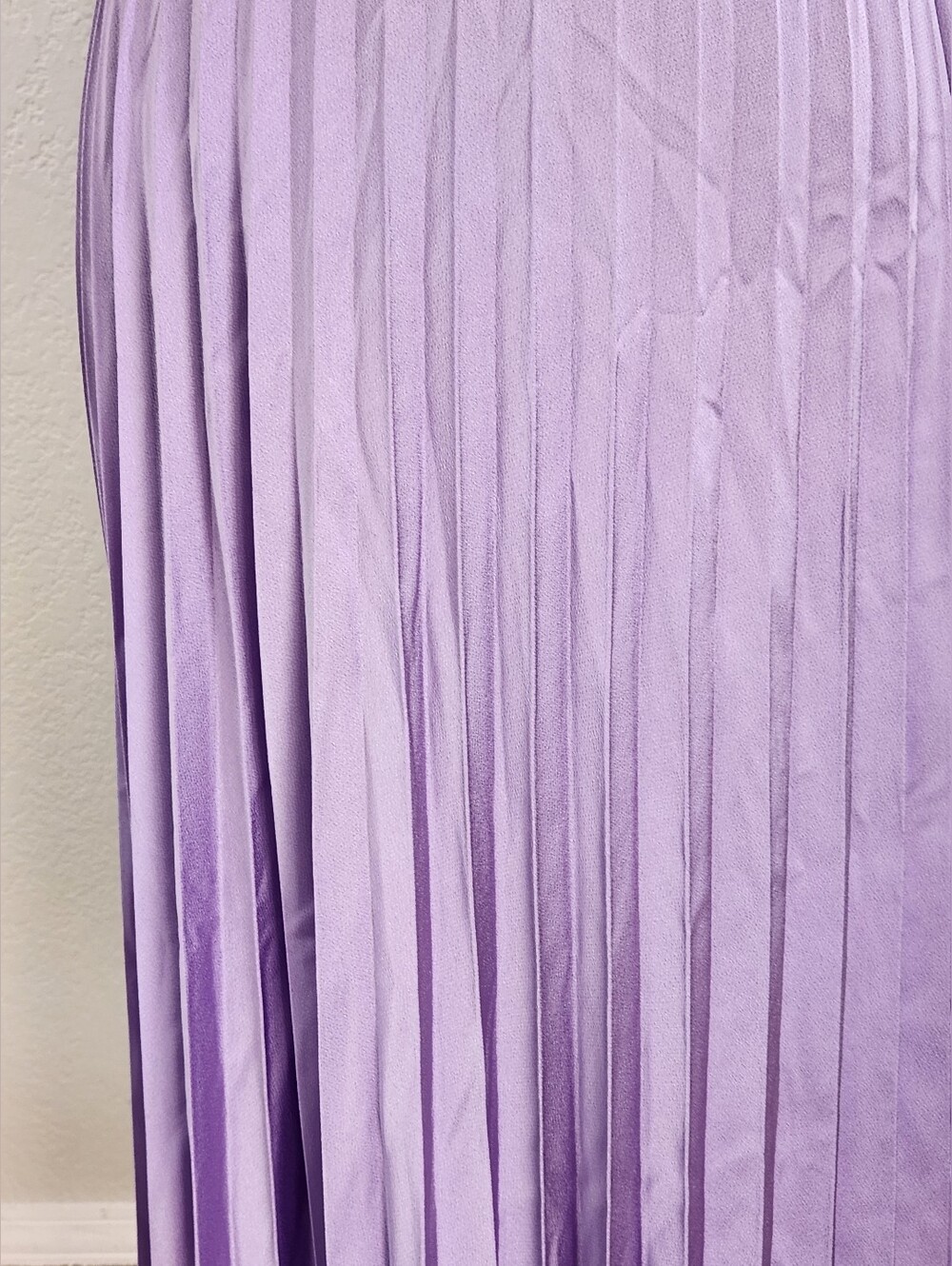 Zara Lavender Pleated Maxi Skirt Size XL - Picture 2 of 5